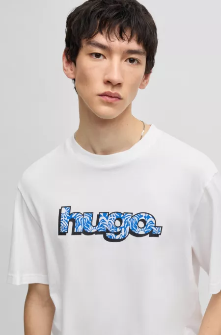 Cotton T-shirt with graphic logo print
