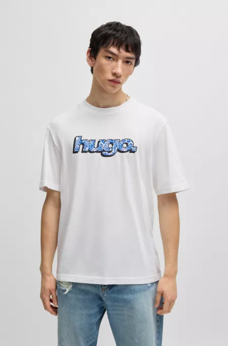 Cotton T-shirt with graphic logo print