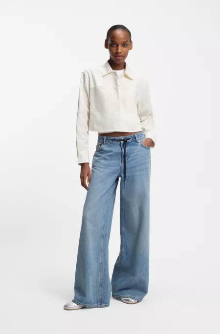 Relaxed-fit blouse in cotton twill