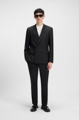 Camiseta slim fit de algod&oacute;n el&aacute;stico con cuello alto, Blanco