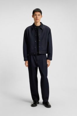 T-shirt slim en coton merceris&eacute;, Noir