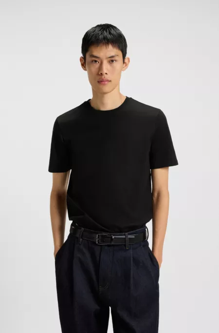 Slim-fit T-shirt with mercerised cotton