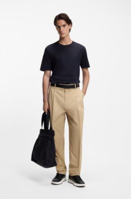 Camiseta slim fit de algod&oacute;n mercerizado, Azul oscuro