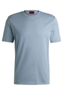 Camiseta slim fit de algod&oacute;n mercerizado, Celeste