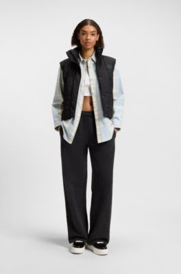 Oversized-fit blouse in checked cotton twill, Patterned