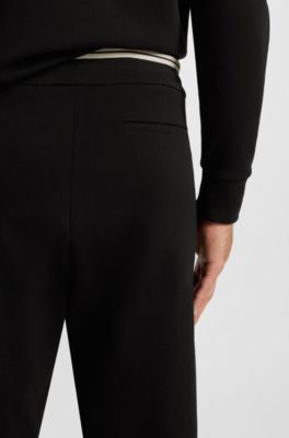 Stripe-detail tracksuit bottoms in a cotton blend, Black