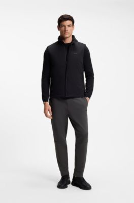 Stripe-detail tracksuit bottoms in a cotton blend, Dark Grey