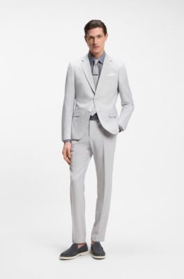 Debossed-logo loafers in suede, Dark Grey