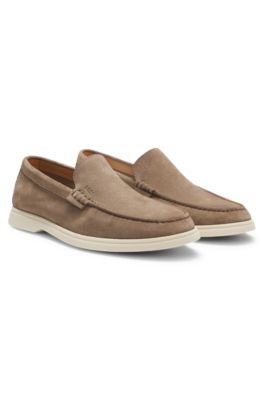 Mocassins en cuir su&eacute;d&eacute;, Beige