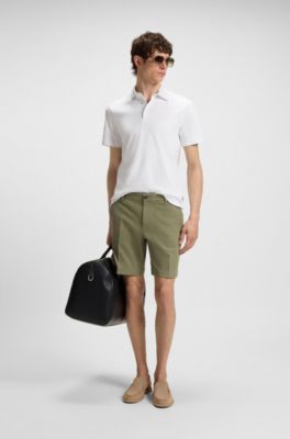 Debossed-logo loafers in suede, Beige