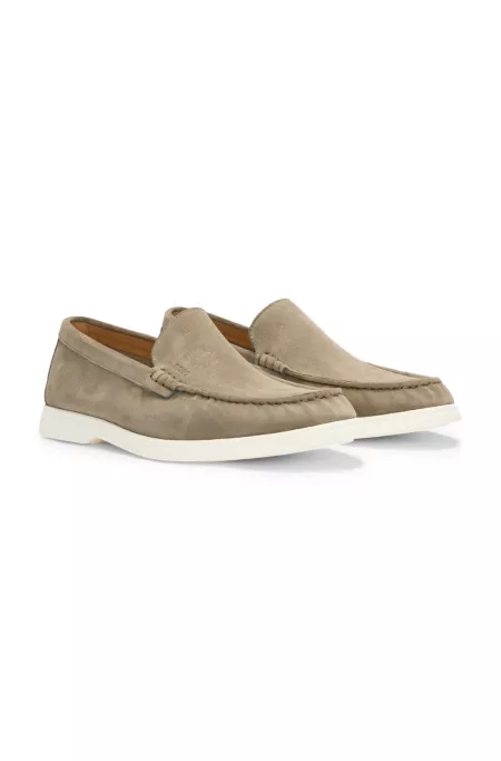Debossed-logo loafers in suede