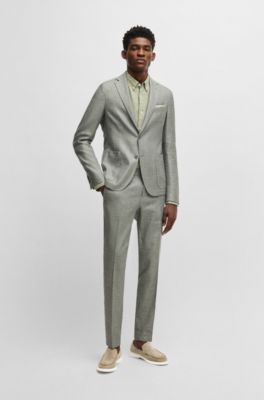 Debossed-logo loafers in suede, Light Green