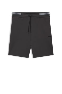 Shorts de algod&oacute;n con detalles de rayas, Gris oscuro