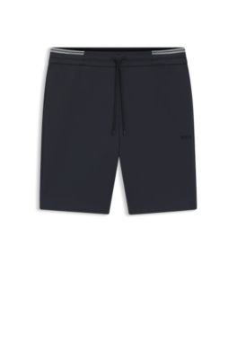 Shorts de algod&oacute;n con detalles de rayas, Azul oscuro