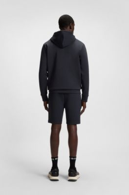 Shorts de algod&oacute;n con detalles de rayas, Azul oscuro