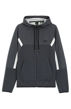 Sweat à capuche zippé Regular en jacquard matelassé