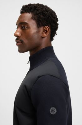 Chaqueta h&iacute;brida regular fit con monograma Double B, Azul oscuro