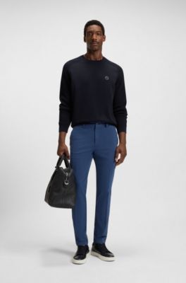 Cotton sweater with Double B monogram, Dark Blue