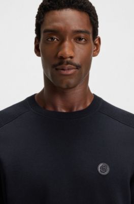 Cotton sweater with Double B monogram, Dark Blue