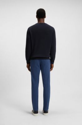 Cotton sweater with Double B monogram, Dark Blue