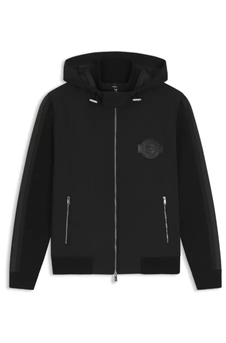 Porsche x BOSS knitted jacket with sleeve stripes