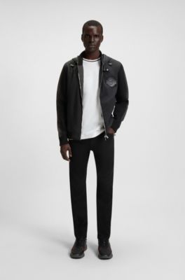 Chaqueta h&iacute;brida Porsche x BOSS con rayas en las mangas, Negro