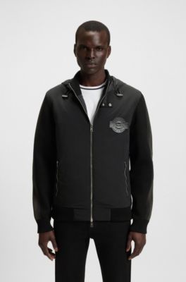 Porsche x BOSS knitted jacket with sleeve stripes