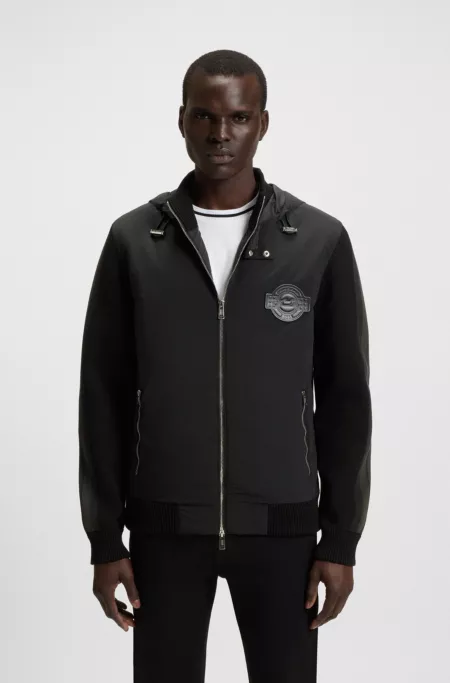 Porsche x BOSS knitted jacket with sleeve stripes