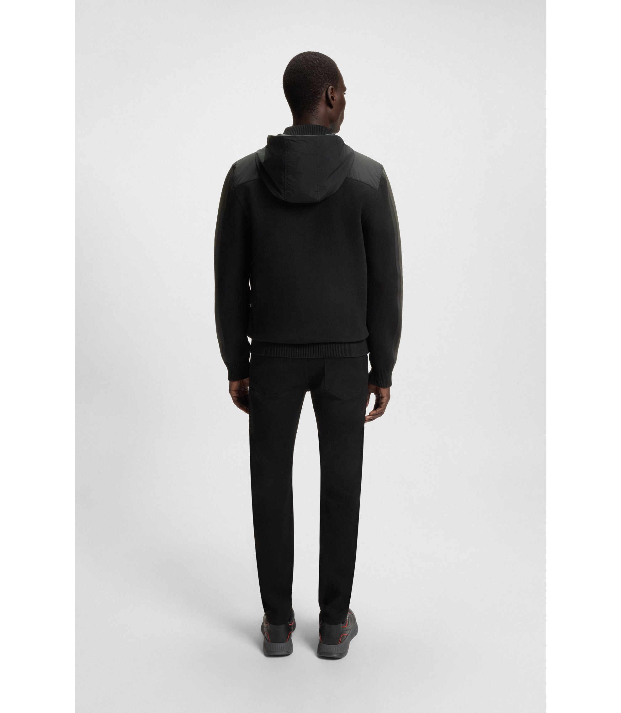BOSS - Porsche x BOSS knitted jacket with sleeve stripes - Black
