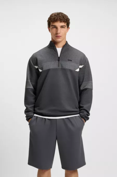 Quilted-jacquard sweatshirt in a relaxed fit