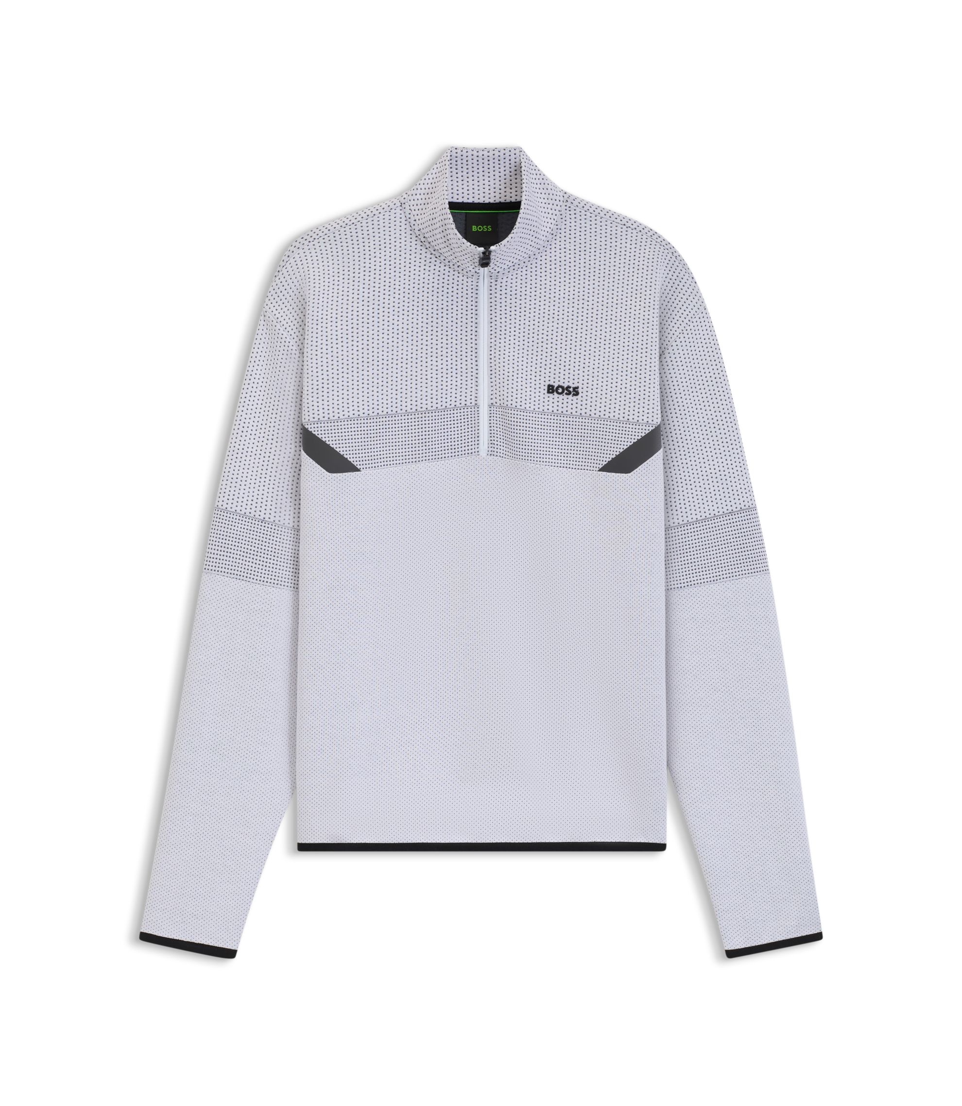 BOSS - Quilted-jacquard sweatshirt in a relaxed fit - White