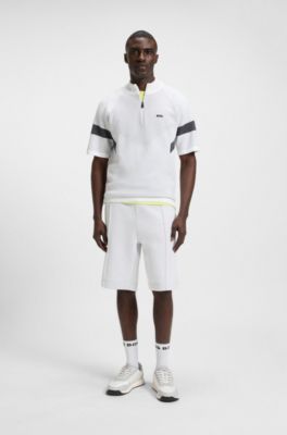 Shorts relaxed fit de jacquard guateado, Blanco