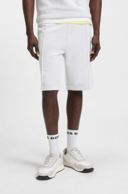 Quilted-jacquard shorts in a relaxed fit, White