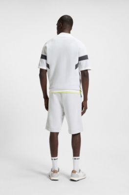 Quilted-jacquard shorts in a relaxed fit, White