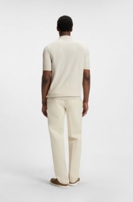 Polo de punto regular fit mezclado con algod&oacute;n, Blanco