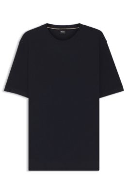 Jersey de punto con mezcla de estructuras, Azul oscuro