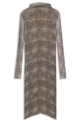 Vestido de tul plisado con forro de modal, Gris