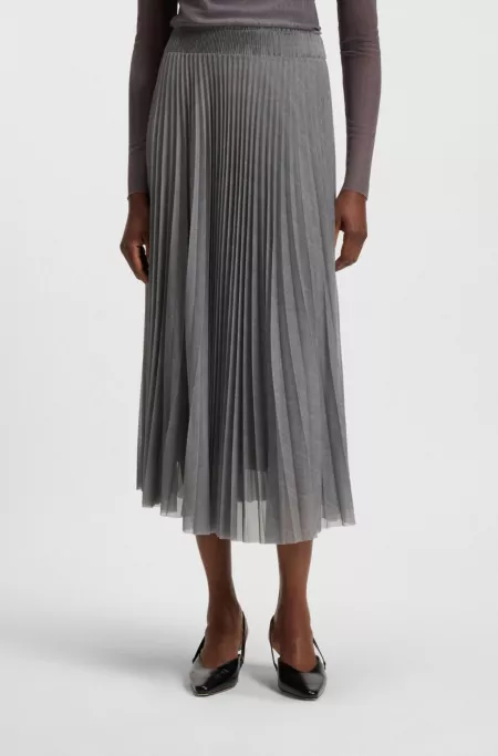 Lined skirt in plissé tulle