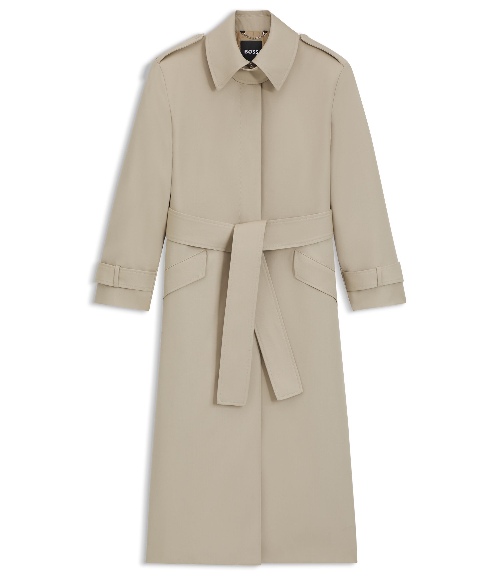 MMM「coat with elongated necklines」44 ZW COLLECTION LIMITED EDITION LONG BUTTON TRENCH COAT - Blue