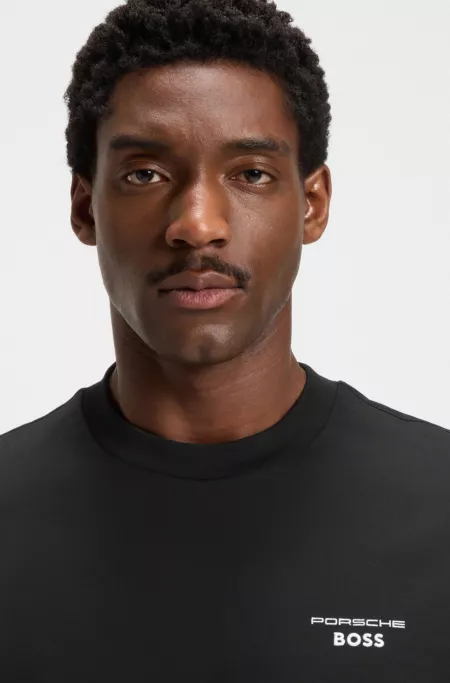 Porsche x BOSS Targa-artwork T-shirt in mercerised cotton