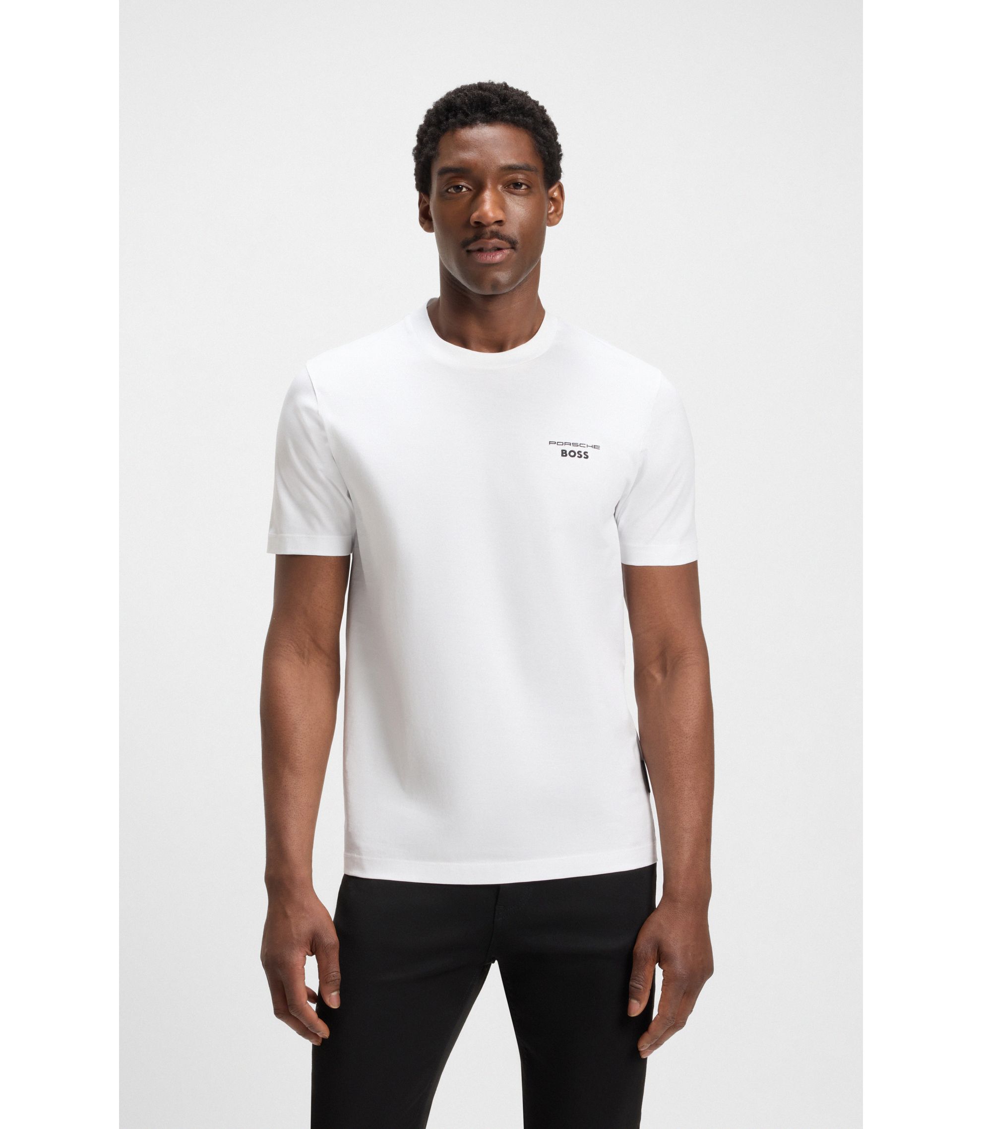 BOSS - Porsche x BOSS Targa-artwork T-shirt in mercerised cotton