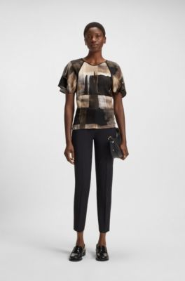 Regular-fit blouse with modern print, Patterned