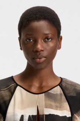 Regular-fit blouse with modern print, Patterned