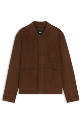 Nappalan-suede jacket in a regular fit, Brown