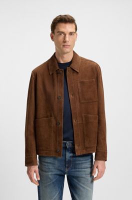 Nappalan-suede jacket in a regular fit, Brown