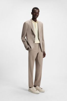 Polo de punto trenzado de seda y algod&oacute;n, Blanco