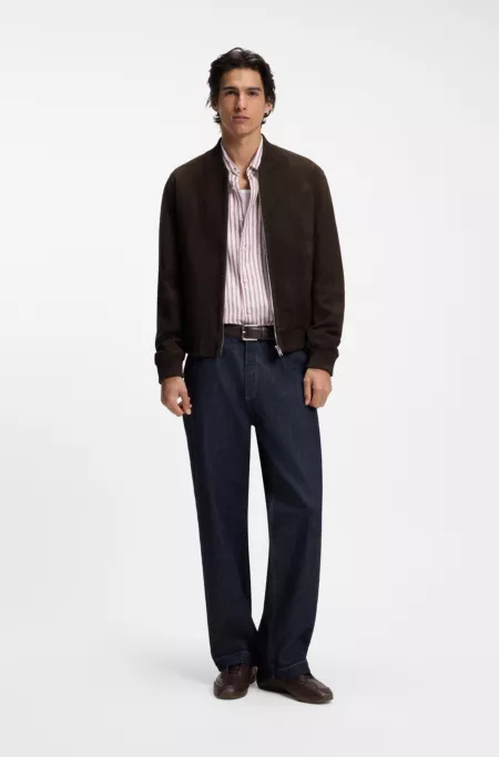 Regular-fit jacket in suede