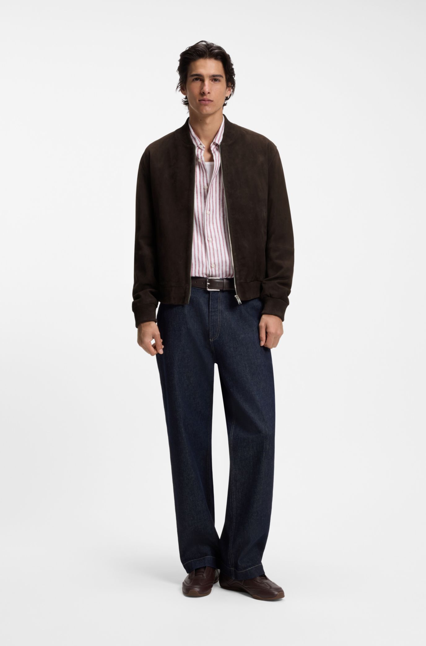 HUGO BOSS TWENTY suède ブルゾン イタリア製 BOSS - Regular-fit jacket in suede - Beige