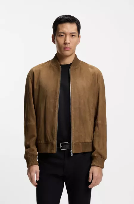 Regular-fit jacket in suede