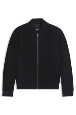 Chaqueta regular fit de ante, Azul oscuro